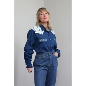 1970's Vintage Paisley Rockabilly Square Dance Shirt Men's LG XL Women's XL XXL